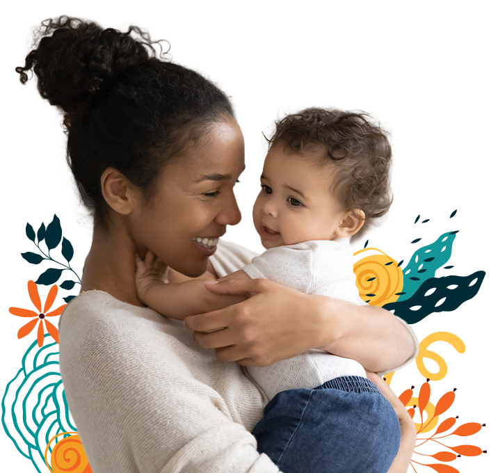 Woman holding baby