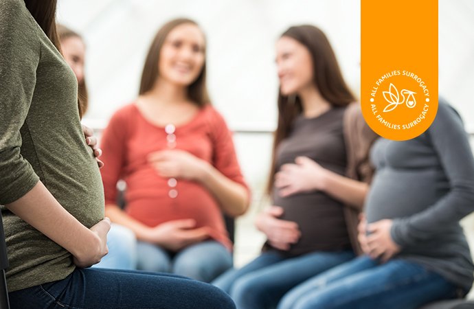 Pregnant surrogates at an All Families Surrogacy Support event